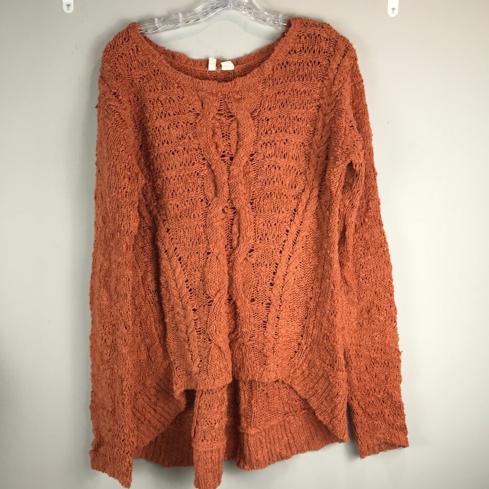 Anthropologie Moth Cotton Blend Orange Sweater Size S